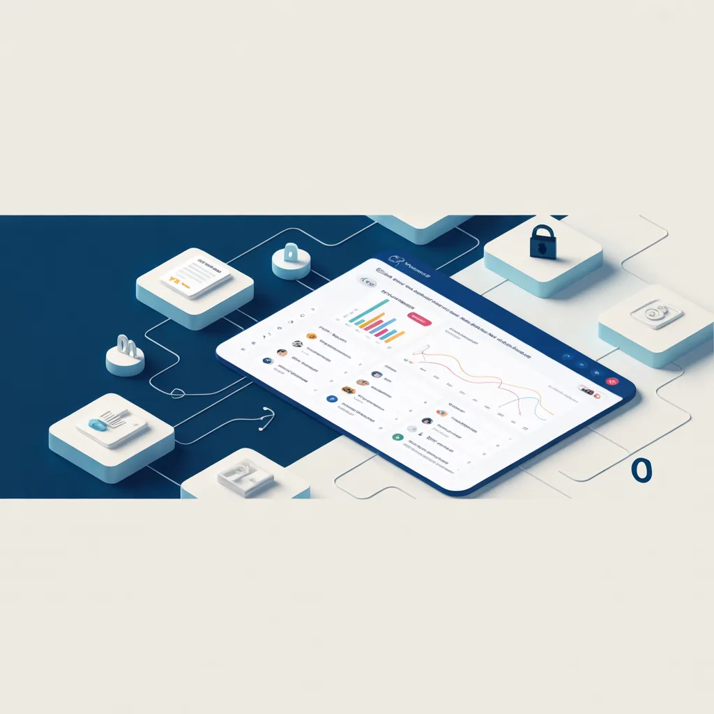 Ilustración conceptual de una plataforma de software en producción