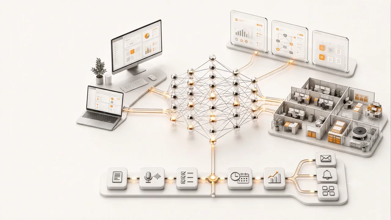 Sistema conectado de datos, automatizaciones y equipos